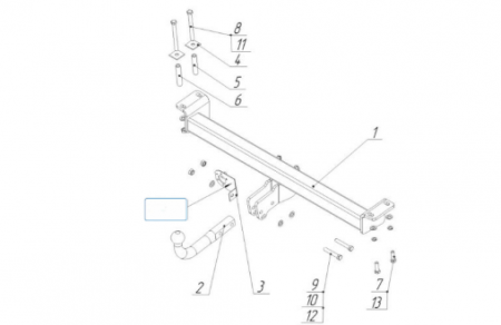 Фаркоп 7610-A Oris на Chery Tiggo 3 2017-2020 без выреза в бампере. Тип шара: A. Нагрузки: 1200/75 кг, масса фаркопа 15,5 кг (без электрики в комплекте) от магазина ФаркопРос
